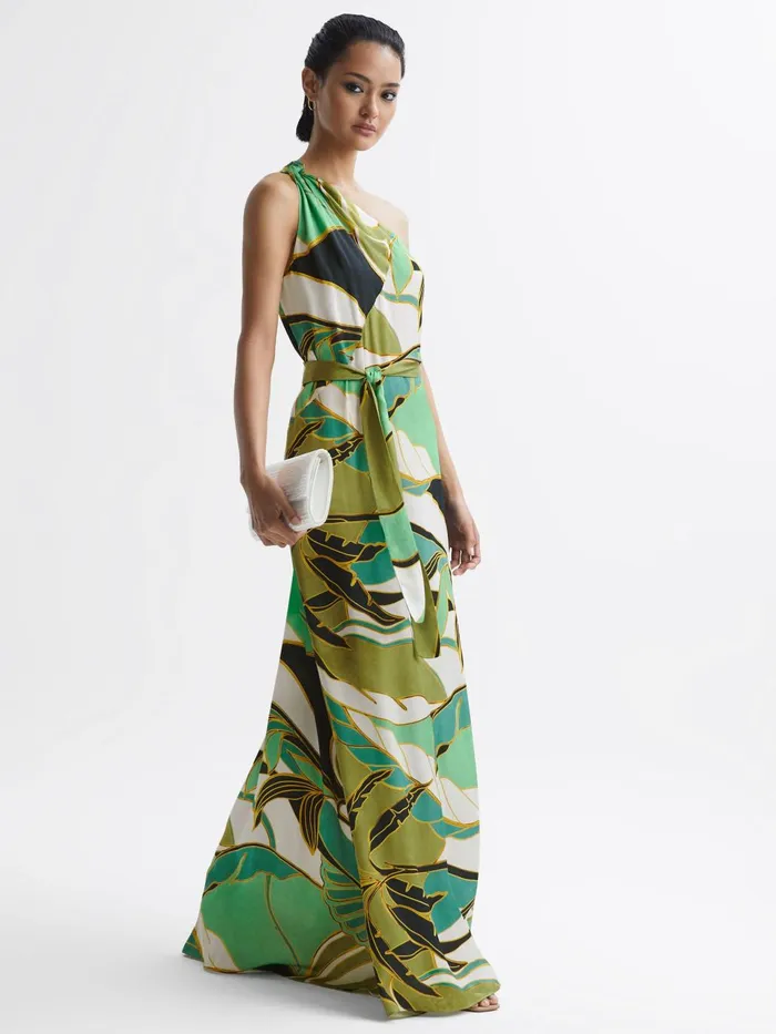 Women Tina Jungle Print Maxi Dress Green Reiss Dresses