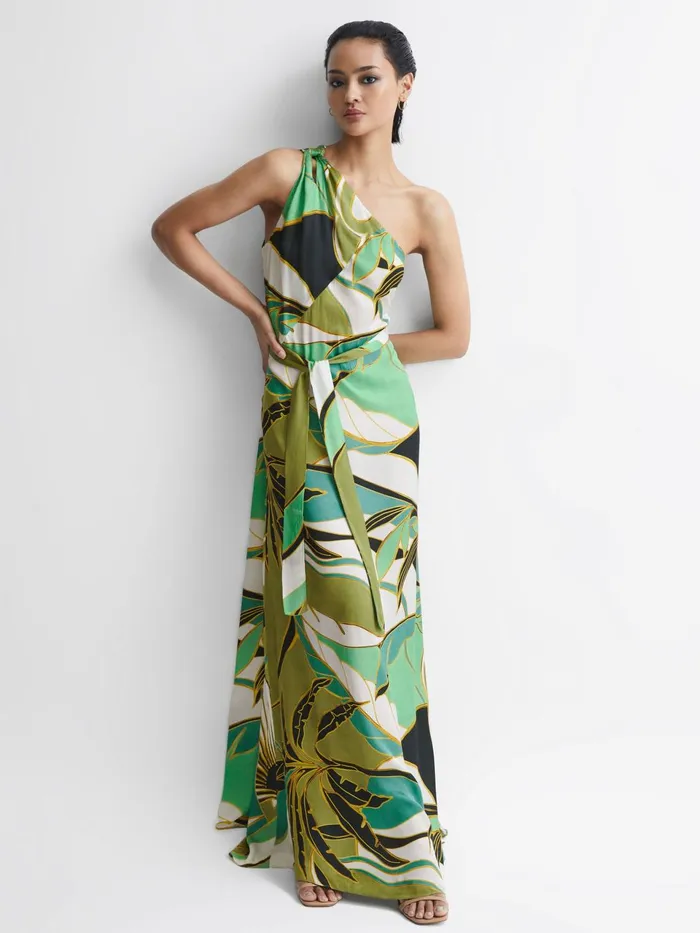 Women Tina Jungle Print Maxi Dress Green Reiss Dresses