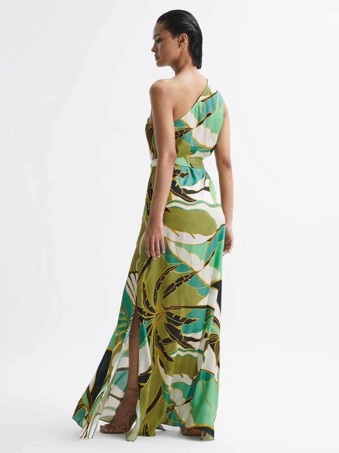 Women Tina Jungle Print Maxi Dress Green Reiss Dresses