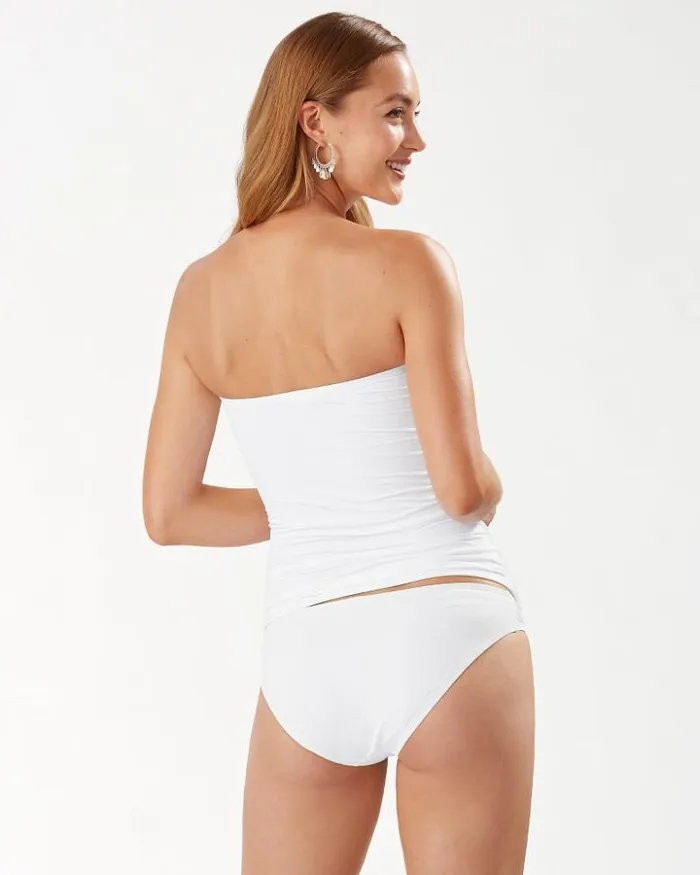 Women Tommy Bahama Bikini Tops Pearl Sarong Wrap Bandini Top White