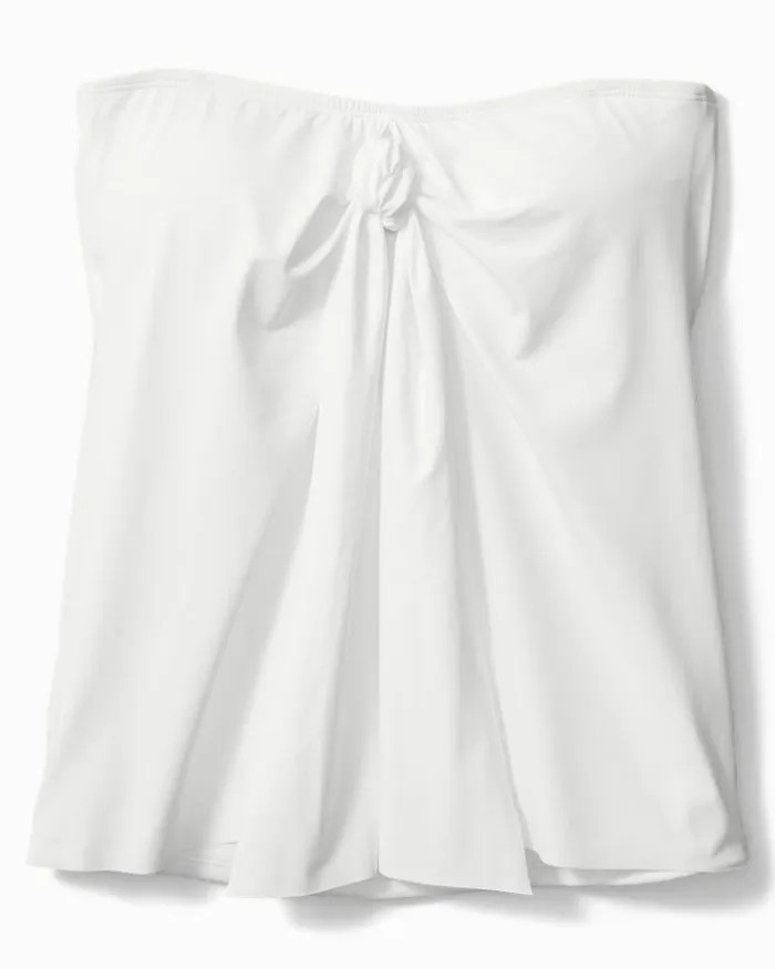Women Tommy Bahama Bikini Tops Pearl Sarong Wrap Bandini Top White