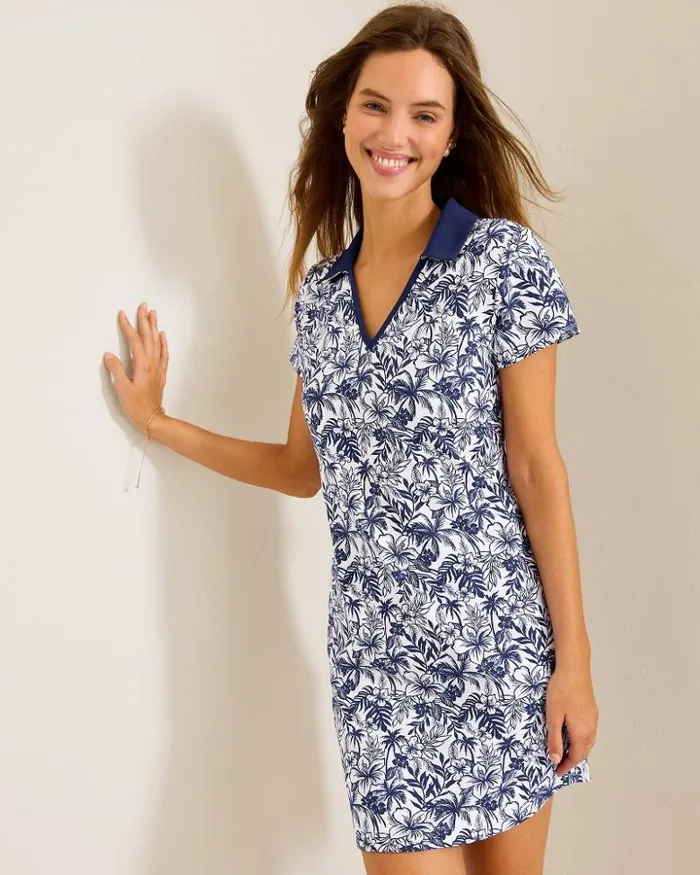 Women Tommy Bahama Dresses Aubrey Seaport Resort IslandZone Dress Island Navy