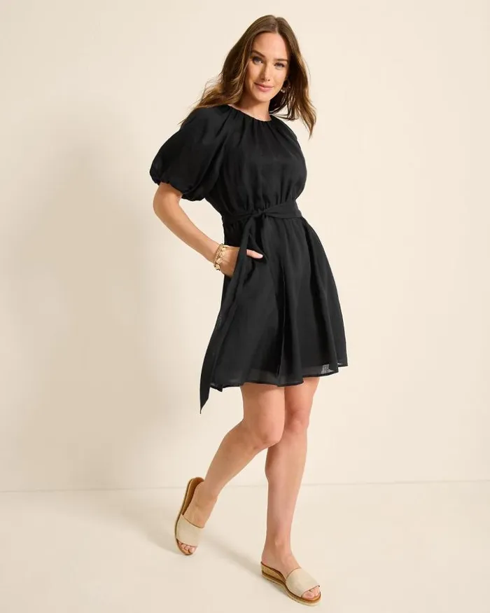 Women Tommy Bahama Dresses Paradise Breeze ElbowSleeve Dress Black
