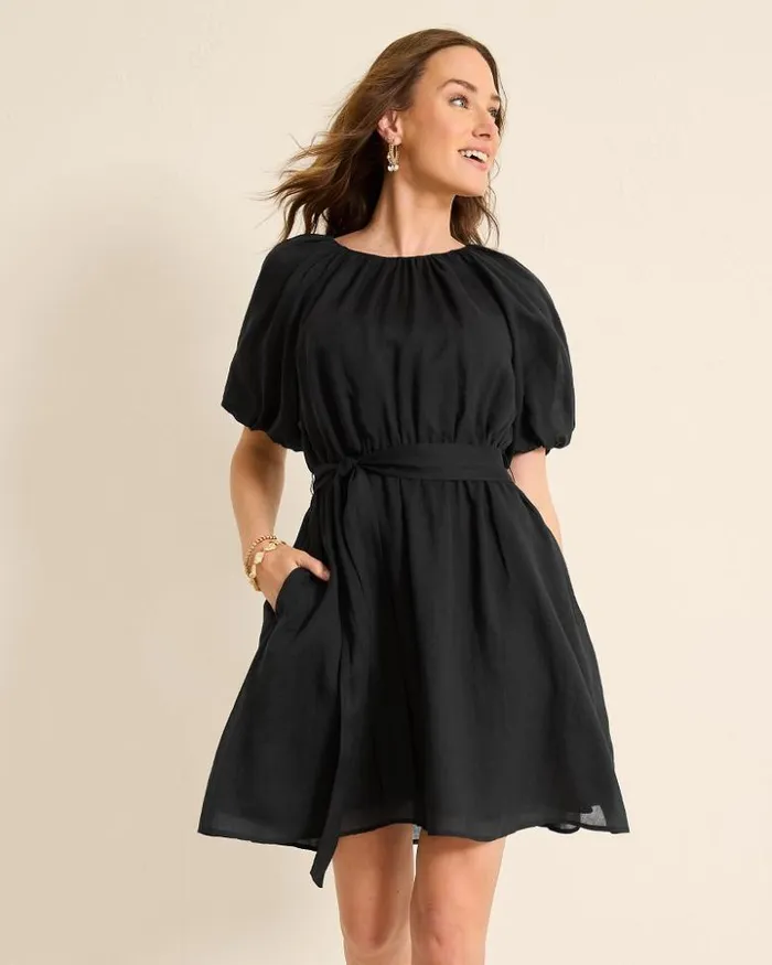 Women Tommy Bahama Dresses Paradise Breeze ElbowSleeve Dress Black Women Tommy Bahama Dresses Paradise Breeze ElbowSleeve Dress Black