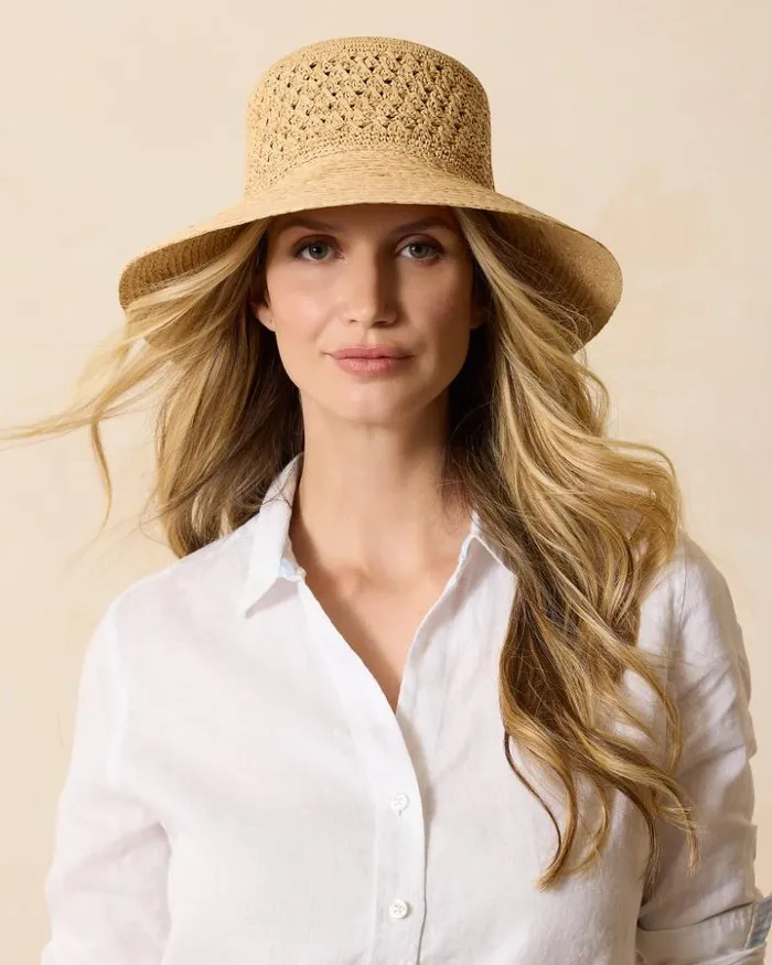 Women Tommy Bahama Hats and Caps Braided Brim Sun Hat Natural Women Tommy Bahama Hats and Caps Braided Brim Sun Hat Natural