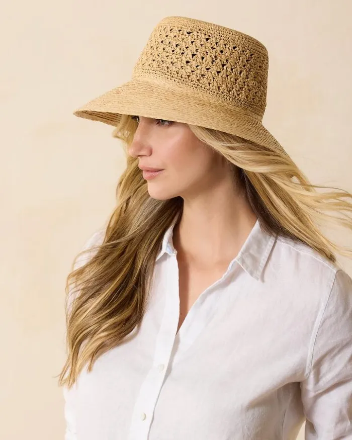 Women Tommy Bahama Hats and Caps Braided Brim Sun Hat Natural Women Tommy Bahama Hats and Caps Braided Brim Sun Hat Natural