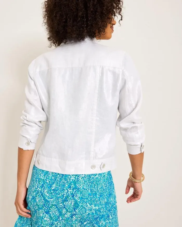 Women Tommy Bahama Jackets Two Palms Shimmer Linen Jacket White Women Tommy Bahama Jackets Two Palms Shimmer Linen Jacket White