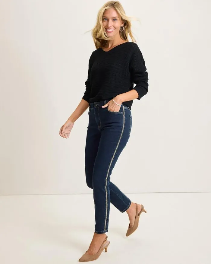 Women Tommy Bahama Jeans Boracay Indigo Tux HighRise Ankle Jeans Deep Ocean Wash