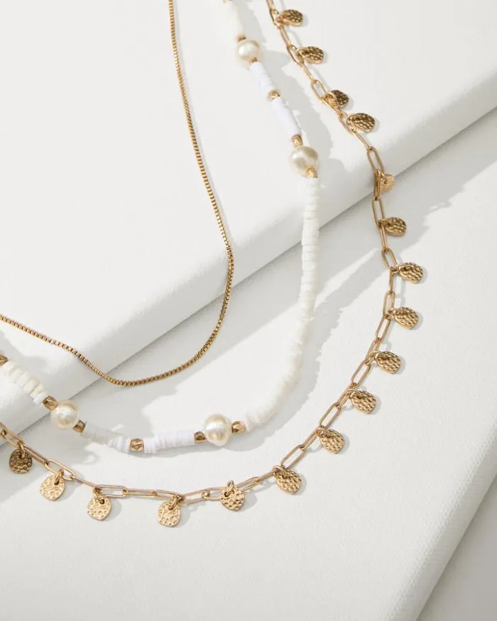 Women Tommy Bahama Jewelry Indigo Bay Heishi and Pearl Layered Long Necklace Whitegold Women Tommy Bahama Jewelry Indigo Bay Heishi and Pearl Layered Long Necklace Whitegold