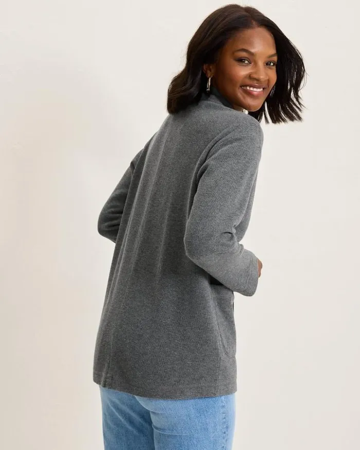 Women Tommy Bahama Sweatshirts Aruba Cardigan Fog Grey Heather