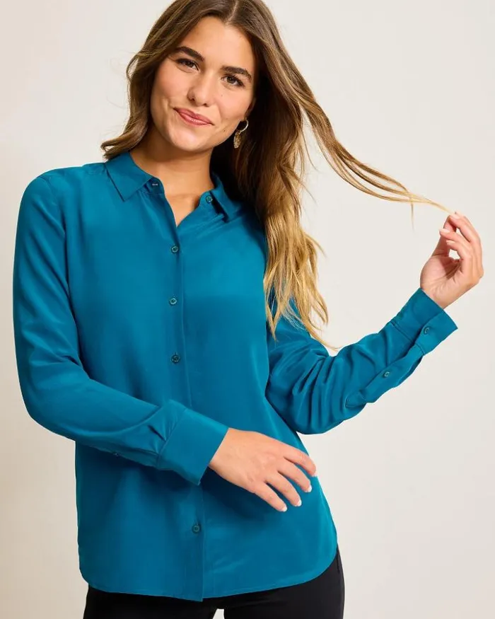 Women Tommy Bahama Tops and Shirts Classic LongSleeve Silk Shirt Academy Women Tommy Bahama Tops and Shirts Classic LongSleeve Silk Shirt Academy