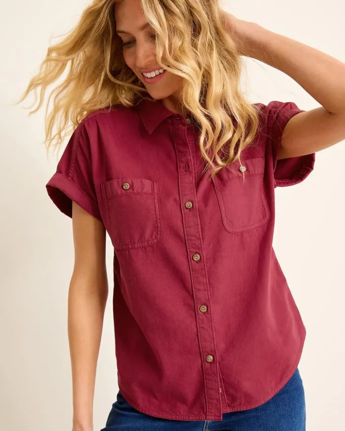 Women Tommy Bahama Tops and Shirts Coastal Twill Shirt Rhumba