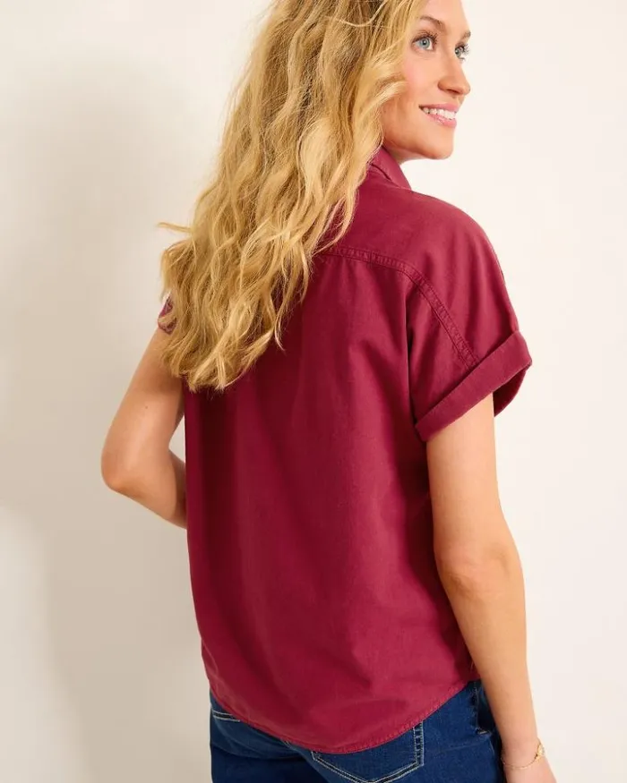 Women Tommy Bahama Tops and Shirts Coastal Twill Shirt Rhumba