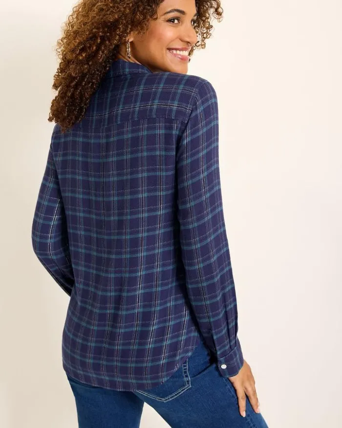 Women Tommy Bahama Tops and Shirts Golden Sands Flannel Shirt Coastline Women Tommy Bahama Tops and Shirts Golden Sands Flannel Shirt Coastline
