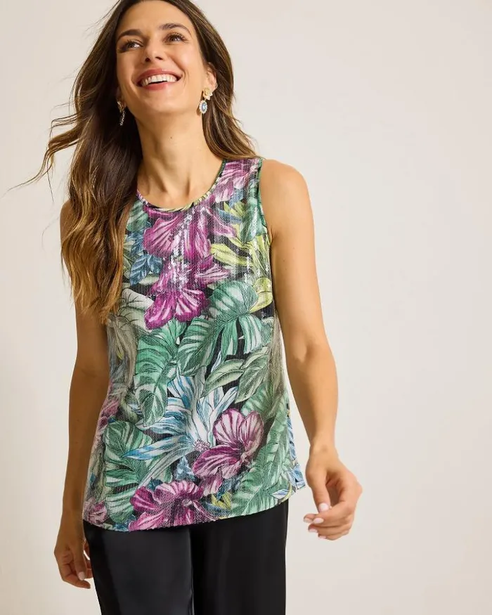 Women Tommy Bahama Tops and Shirts Jungle Jewels Sequin Shell Top Black Women Tommy Bahama Tops and Shirts Jungle Jewels Sequin Shell Top Black