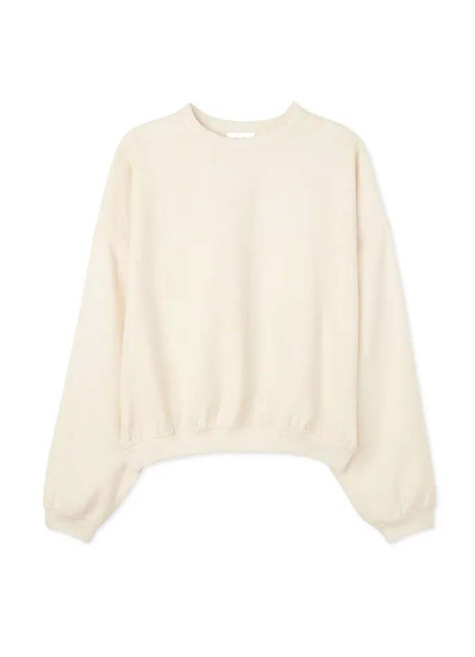 Women Tonal Tweed Sweatshirt Ecru St John Sweaters