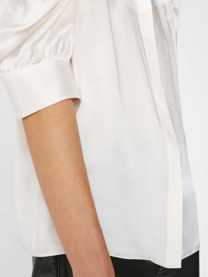 Women Tops and Blouses FRAME Gillian Top 8212 Glossy Off White Women Tops and Blouses FRAME Gillian Top 8212 Glossy Off White
