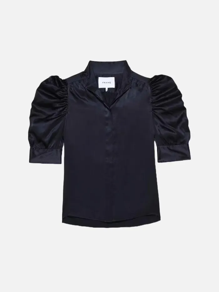 Women Tops and Blouses FRAME Gillian Top 8212 Navy