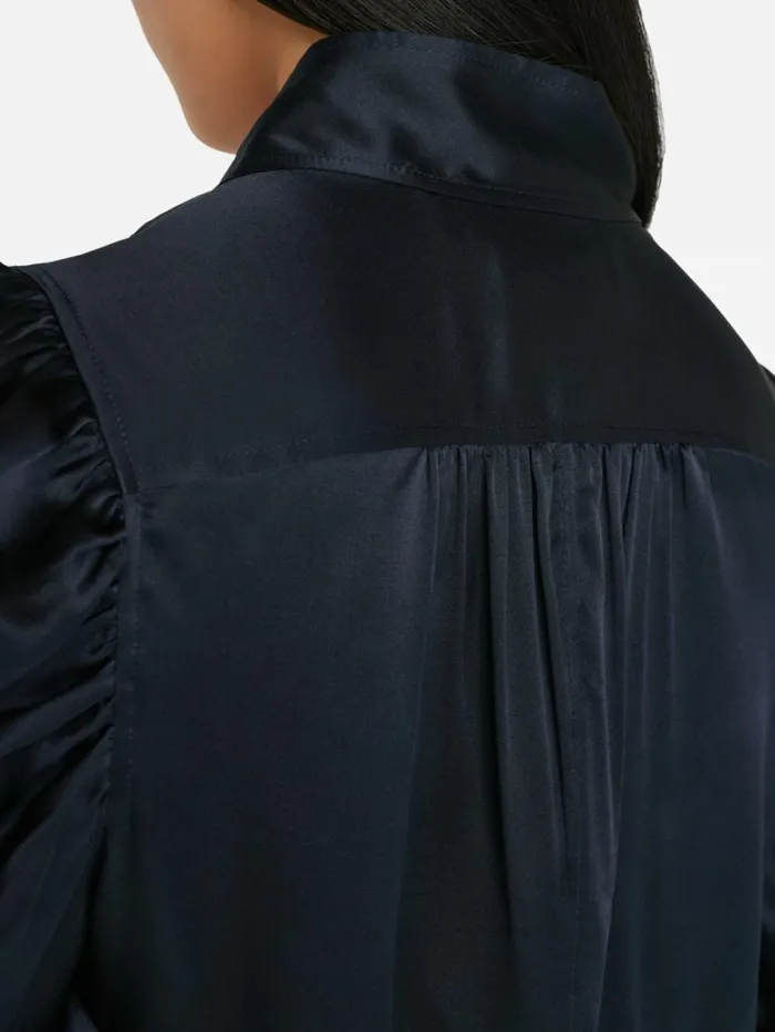 Women Tops and Blouses FRAME Gillian Top 8212 Navy