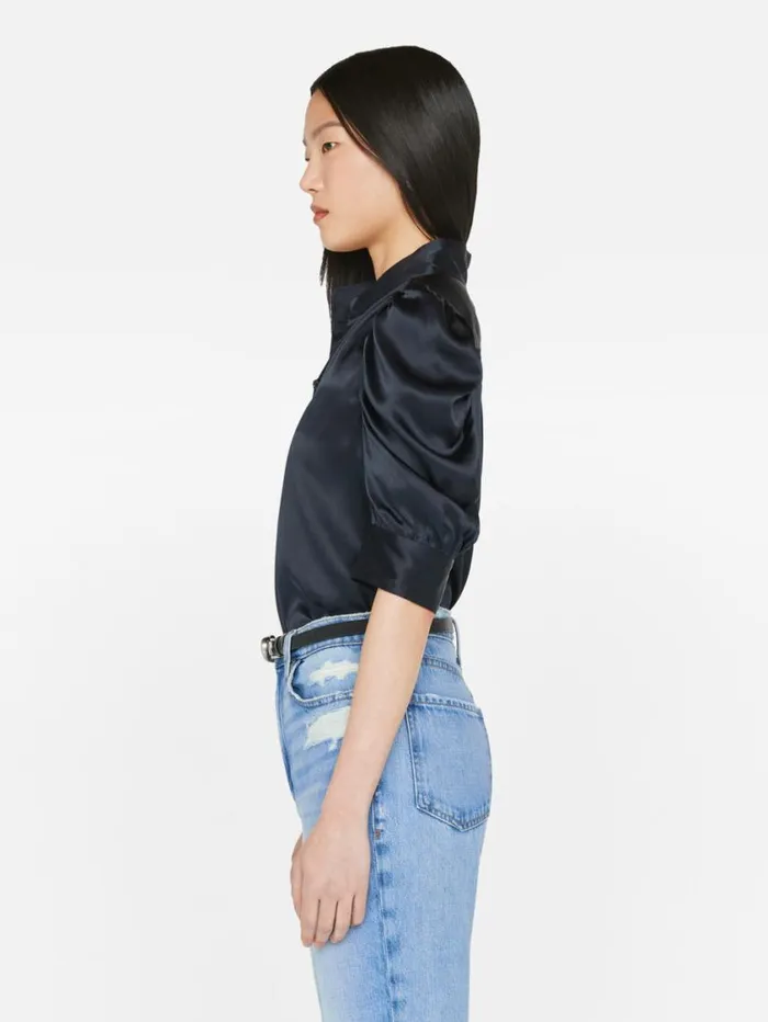 Women Tops and Blouses FRAME Gillian Top 8212 Navy