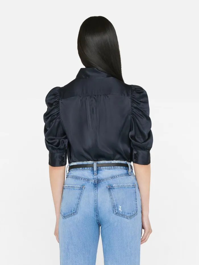 Women Tops and Blouses FRAME Gillian Top 8212 Navy