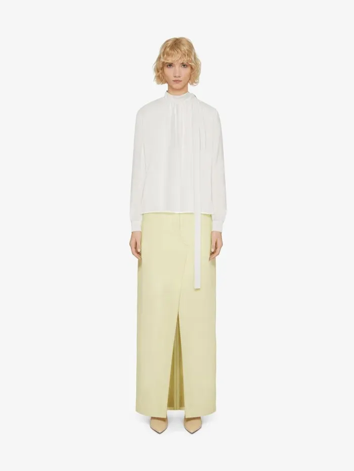 Women Tops and Shirts Givenchy Blouse In 4G Silk With Lavalliere White