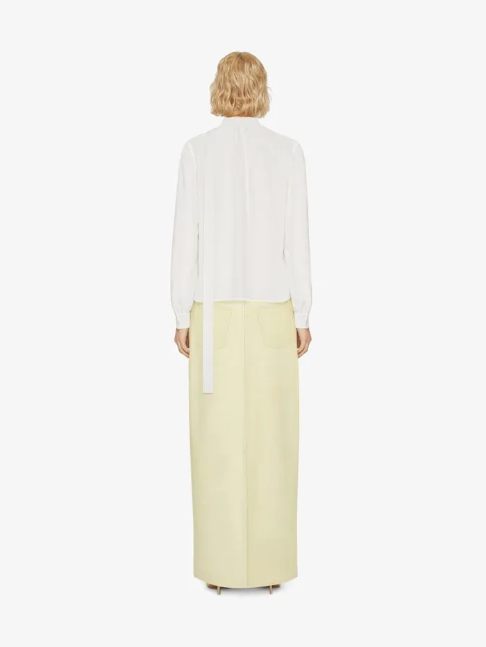 Women Tops and Shirts Givenchy Blouse In 4G Silk With Lavalliere White