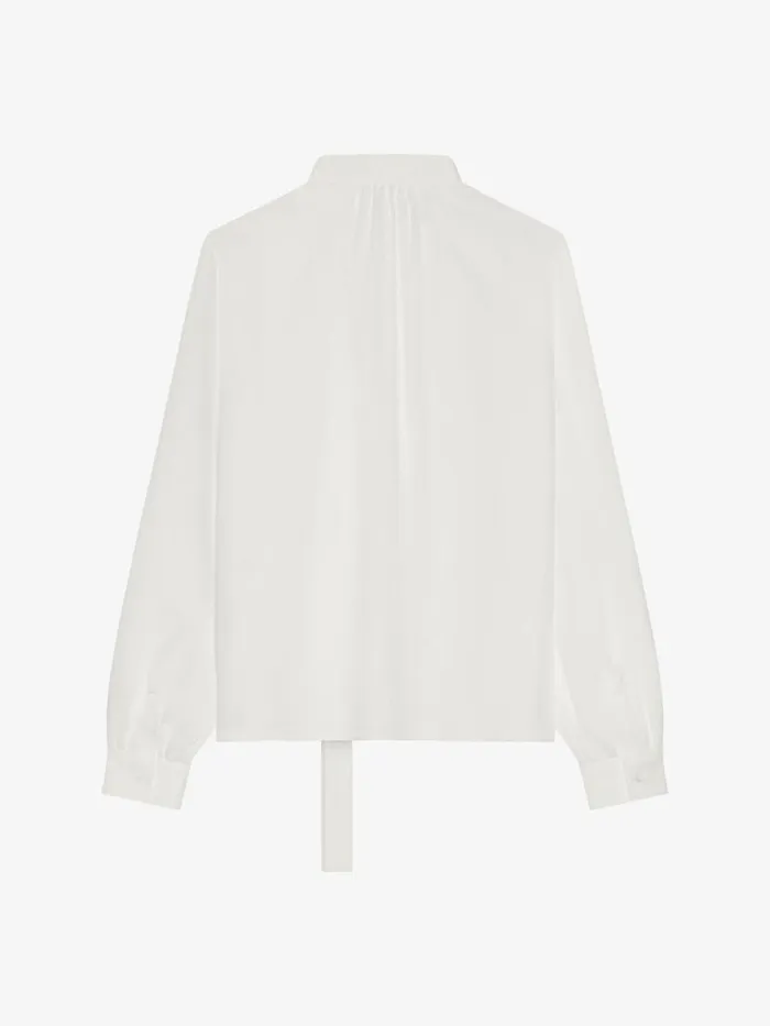 Women Tops and Shirts Givenchy Blouse In 4G Silk With Lavalliere White