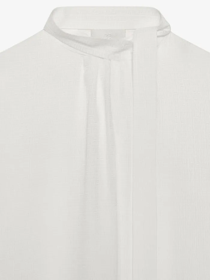 Women Tops and Shirts Givenchy Blouse In 4G Silk With Lavalliere White