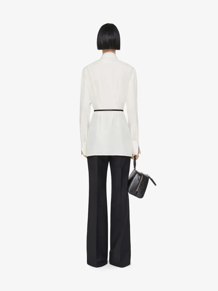 Women Tops and Shirts Givenchy Voyou Shirt In Silk Ecru