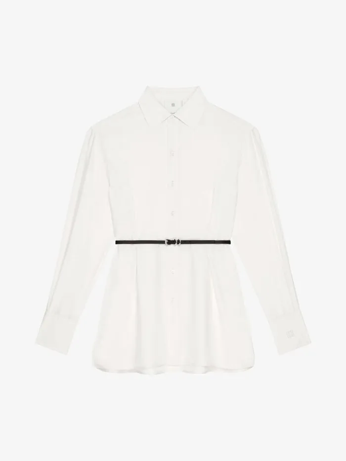 Women Tops and Shirts Givenchy Voyou Shirt In Silk Ecru
