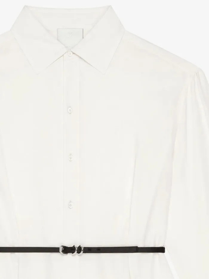 Women Tops and Shirts Givenchy Voyou Shirt In Silk Ecru