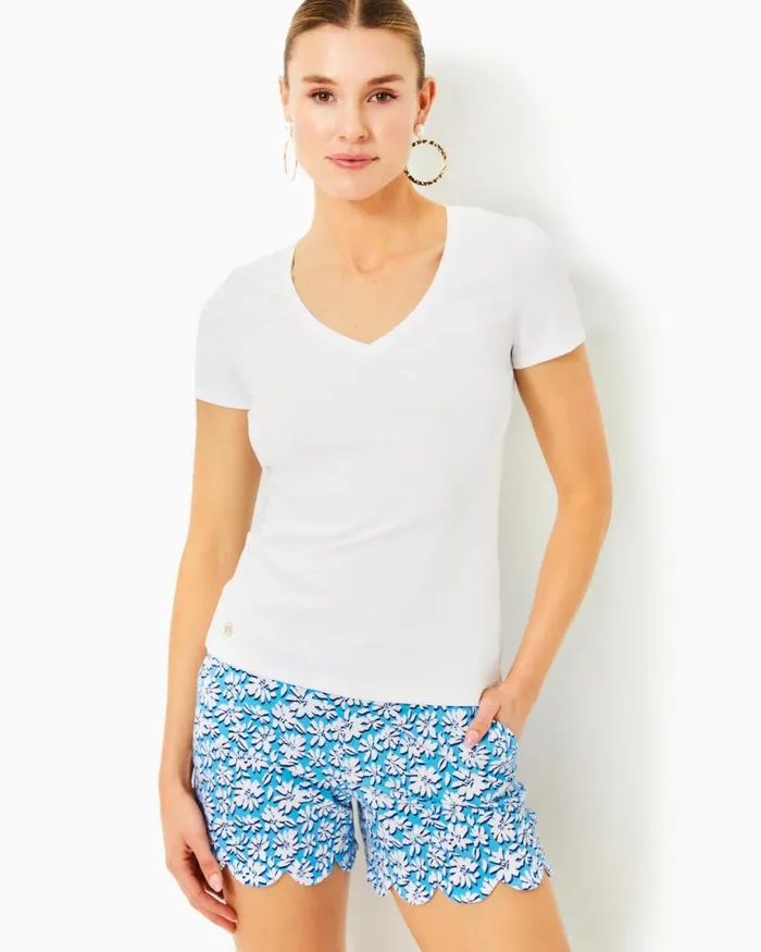 Women Tops Lilly Pulitzer Halee VNeck Top Resort White