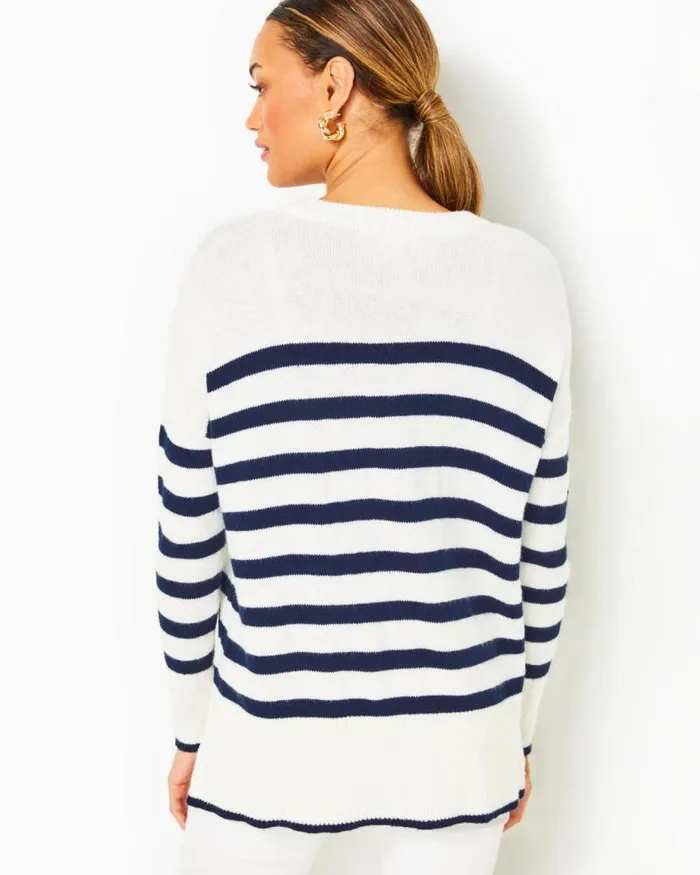 Women Tops Lilly Pulitzer Quince Sweater Low Tide Navy Cruise Stripe Women Tops Lilly Pulitzer Quince Sweater Low Tide Navy Cruise Stripe