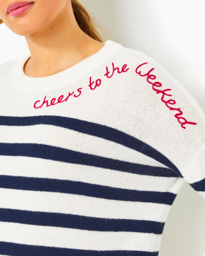 Women Tops Lilly Pulitzer Quince Sweater Low Tide Navy Cruise Stripe Women Tops Lilly Pulitzer Quince Sweater Low Tide Navy Cruise Stripe