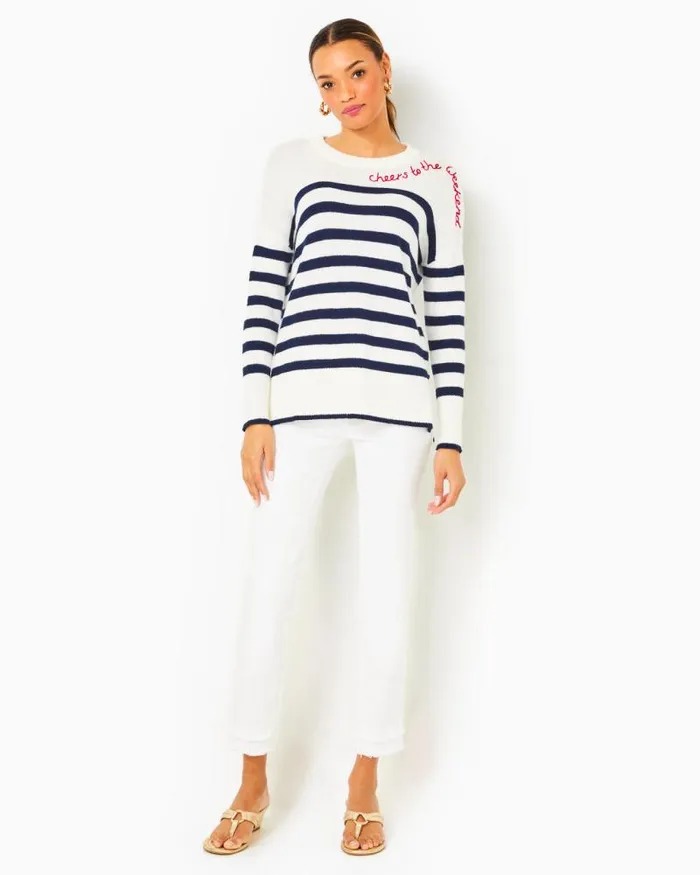 Women Tops Lilly Pulitzer Quince Sweater Low Tide Navy Cruise Stripe Women Tops Lilly Pulitzer Quince Sweater Low Tide Navy Cruise Stripe