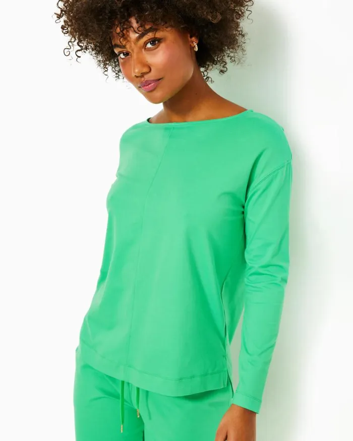 Women Tops Lilly Pulitzer UPF 50 Karessa Top Spearmint Women Tops Lilly Pulitzer UPF 50 Karessa Top Spearmint