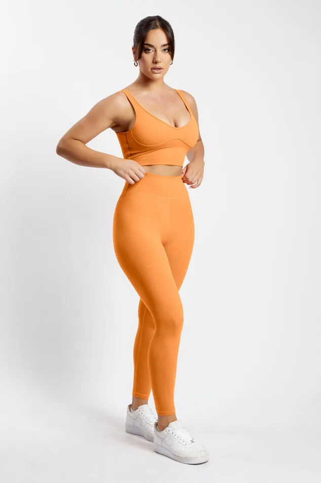 Women Venus V Back Leggings 8211 Tangerine Tangerine Meshki Activewear Women Venus V Back Leggings 8211 Tangerine Tangerine Meshki Activewear