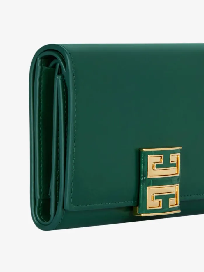 Women Wallets and Card Holders Givenchy 4G Wallet In Box Leather Emerald Green