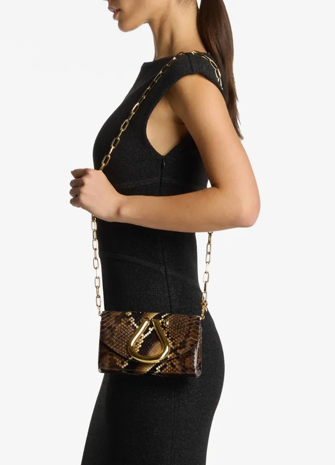Women Water Snake Mini Loop Handbag Brown Multi St John Handbags and Shoes