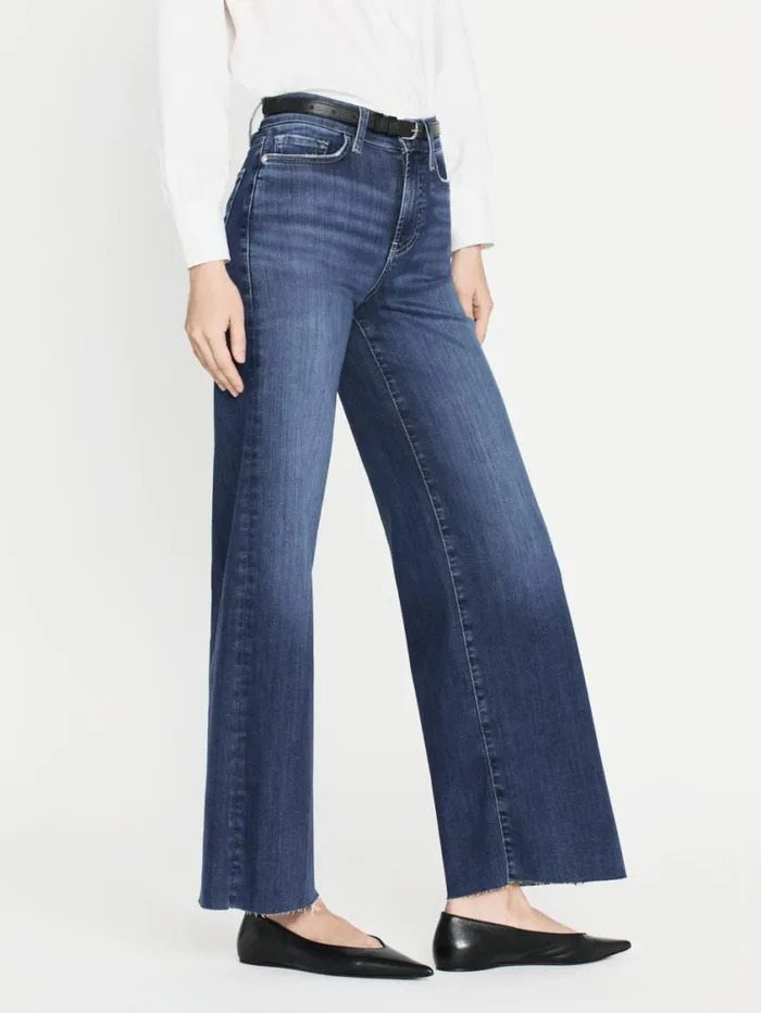 Women Wide Leg FRAME Le Slim Palazzo Raw After 8212 Lupine