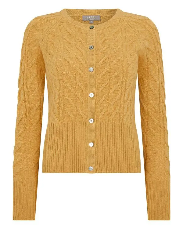Women Women039s Cable Cashmere CardiganIn Baroque Gold Baroque Gold NPeal Cardigans
