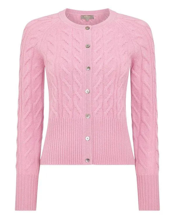 Women Women039s Cable Cashmere CardiganIn Burano Pink Burano Pink NPeal Cardigans