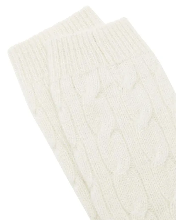 Women Women039s Cable Cashmere House SocksIn New Ivory White New Ivory White NPeal Slippers and Socks