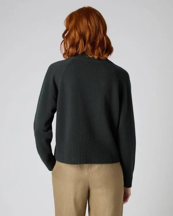 Women Women039s Crop Raglan Cashmere SweaterIn Dark Green Dark Green NPeal V Necks