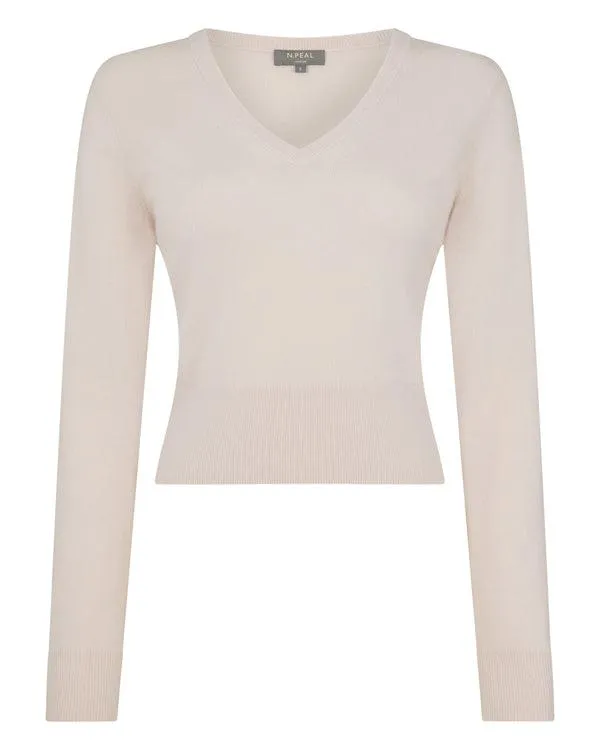 Women Women039s Crop V Neck Cashmere SweaterIn Quartz Pink Quartz Pink NPeal V Necks