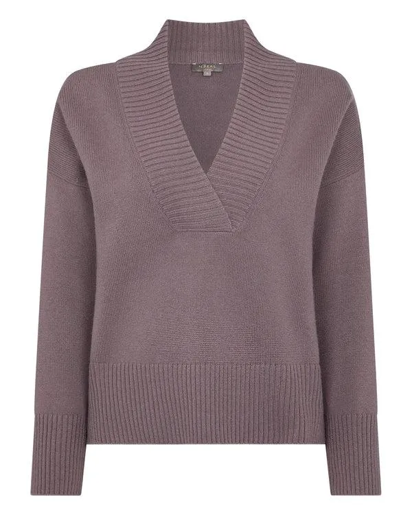 Women Women039s Deep V Neck Cashmere SweaterIn Grape Purple Grape Purple NPeal V Necks