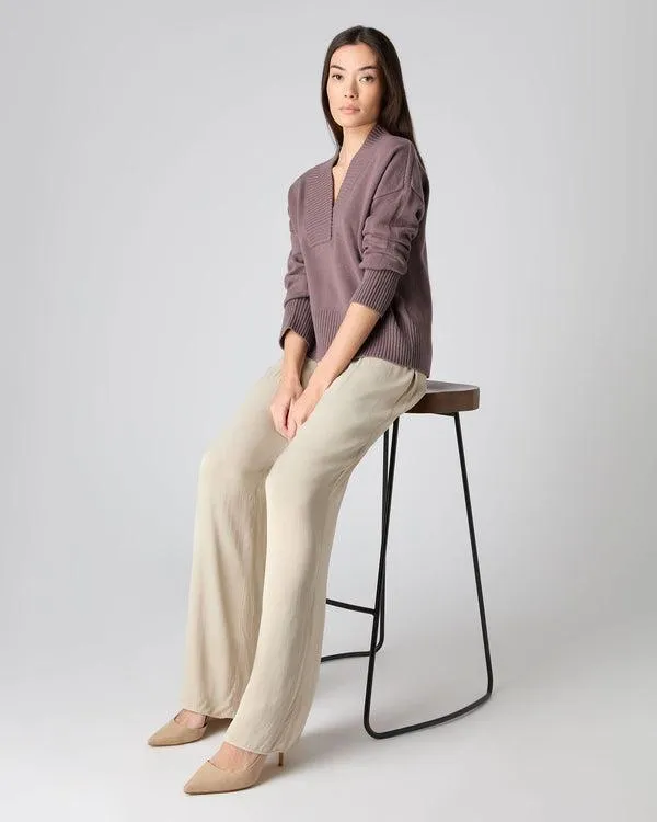 Women Women039s Deep V Neck Cashmere SweaterIn Grape Purple Grape Purple NPeal V Necks