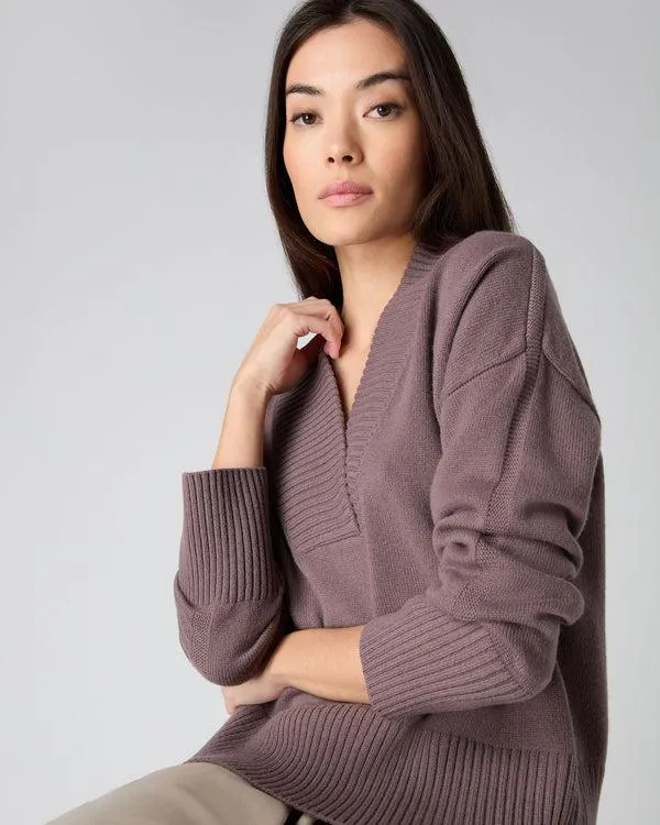 Women Women039s Deep V Neck Cashmere SweaterIn Grape Purple Grape Purple NPeal V Necks