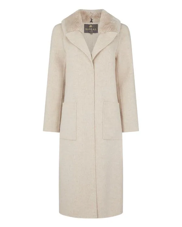Women Women039s Fur Collar Woven CoatIn Beige Brown Beige Brown NPeal Coats and Jackets